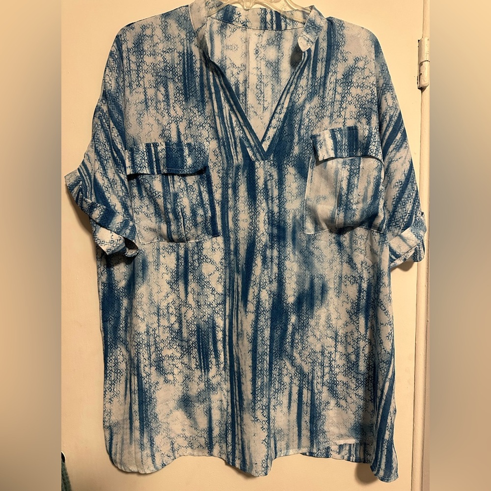 Blue Patterned Shirt